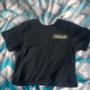 cropped black t-shirt, worn once!!!